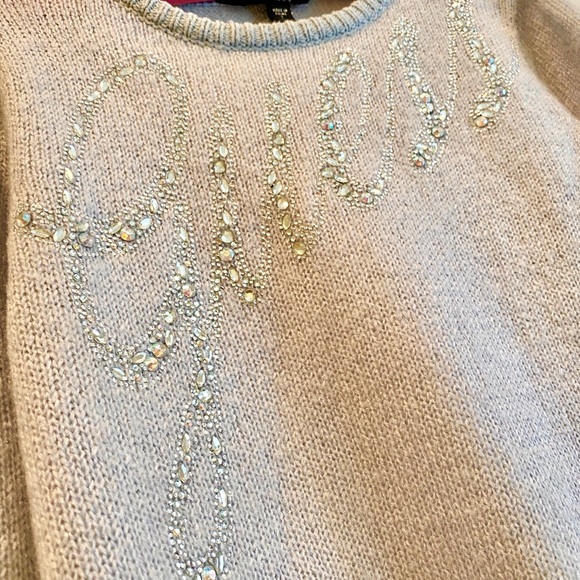 Guess RHINESTONE LOGO Winter Christmas Holidays SWEATER DRESS size 7 - Picture 4 of 11